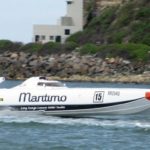 The Maritimo race boat competing in the Newcastle Gran Prix
